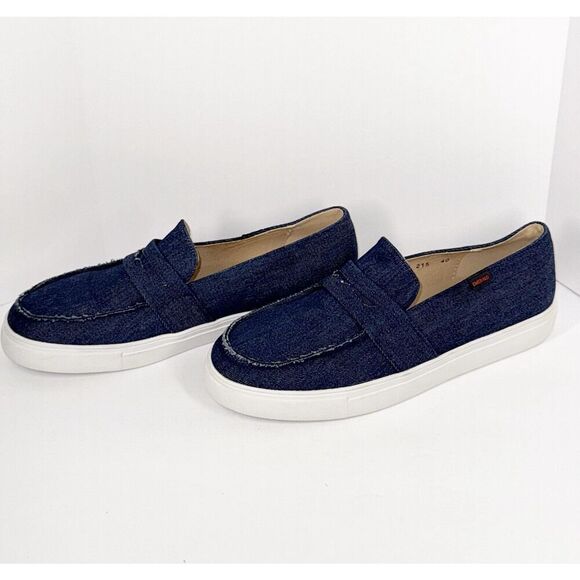 Denim Loafers Womens Blue Jean Sneaker Boat Shoe USA Nautical Slip On 40/9-9.5 - Picture 7 of 16